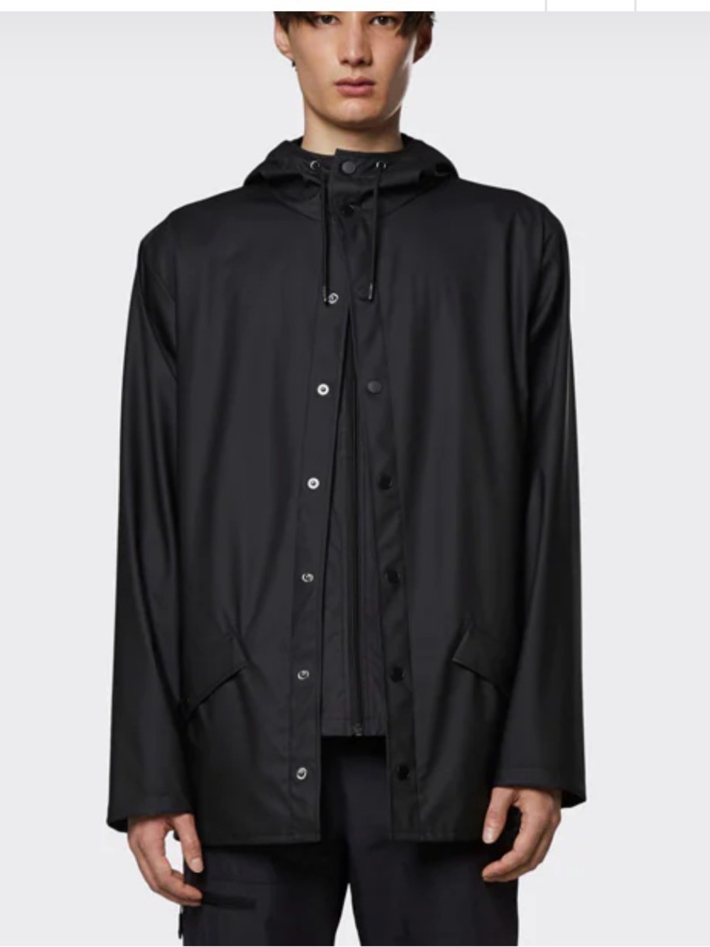 Rains Jacket Dark Gray Men’s Women’s Hooded Rain Jacket (Unisex) Waterproof M/L